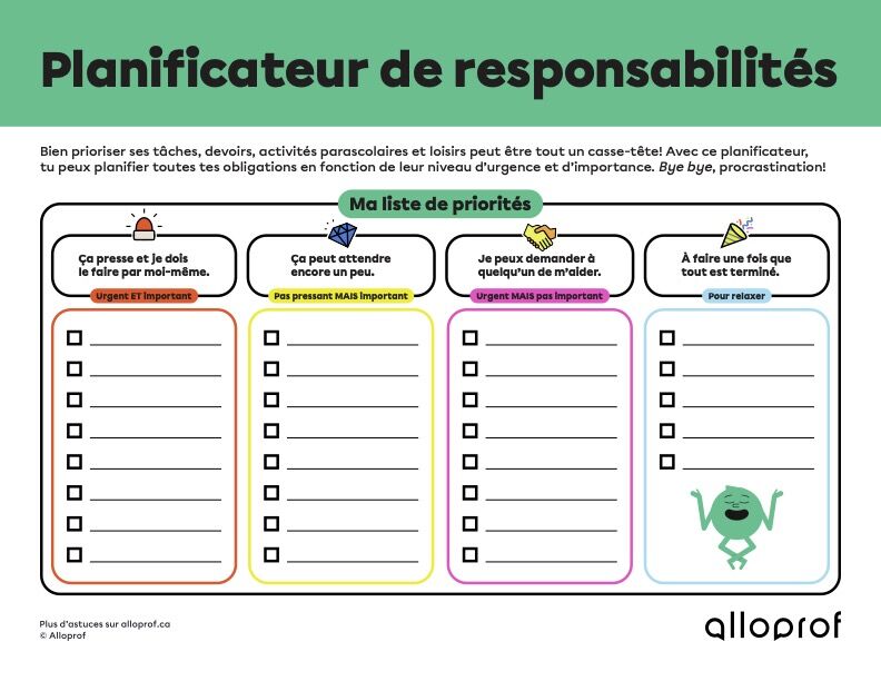 Planificateur de responsabilités