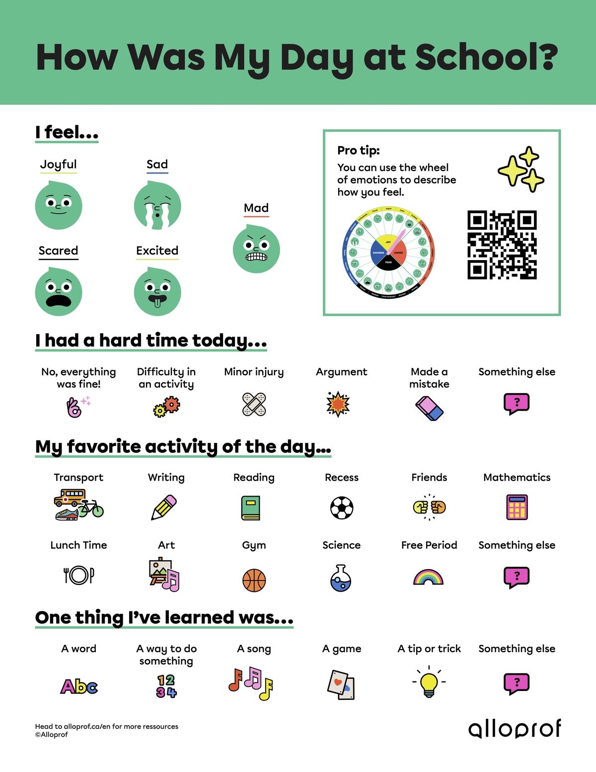 How was my day at school poster