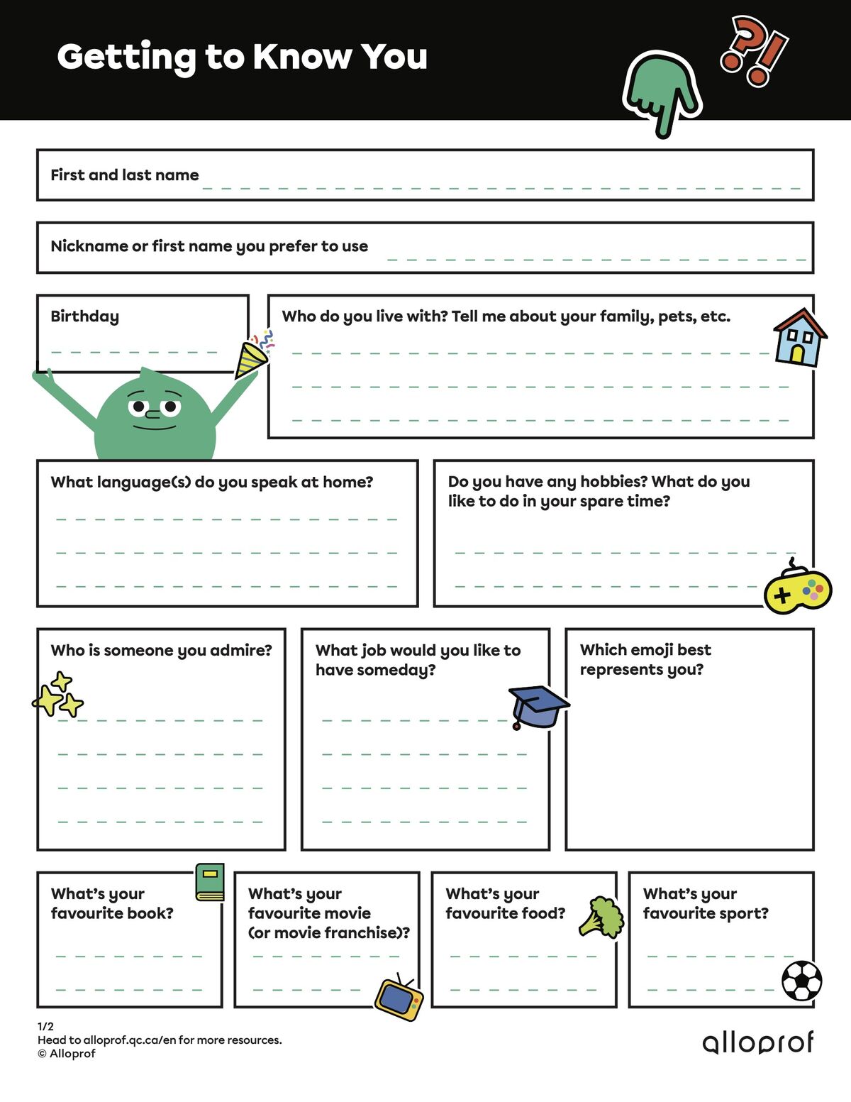 high school questionnaire