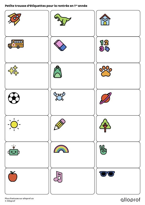 Back-to-School Label Kit (colour)