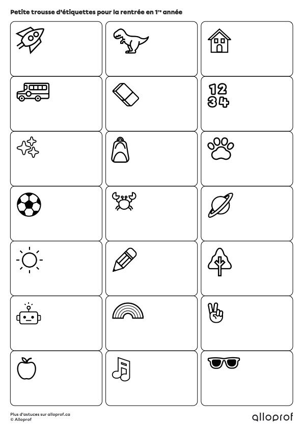 Back-to-School Label Kit (b&w)