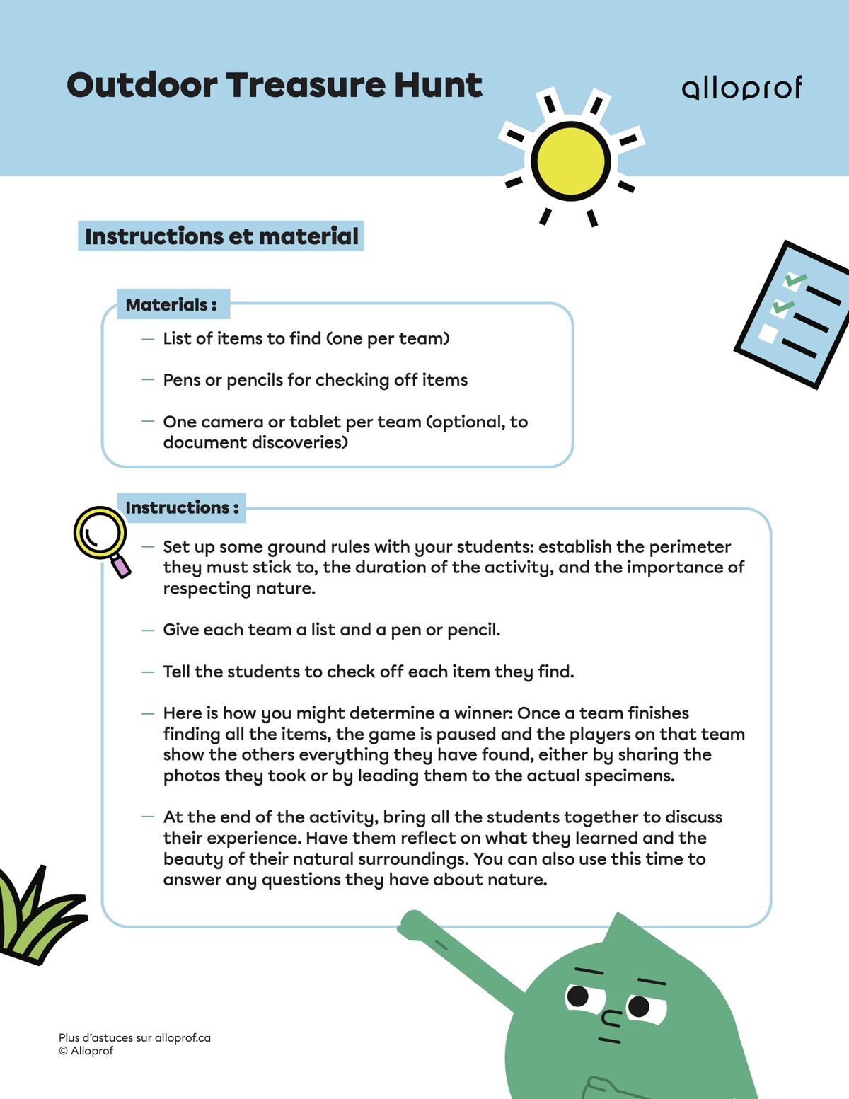 Outdoor treasure hunt