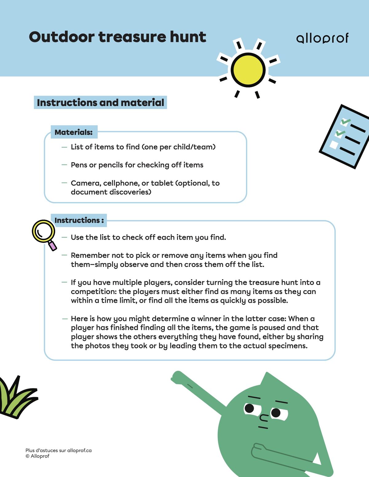 Outdoor treasure hunt