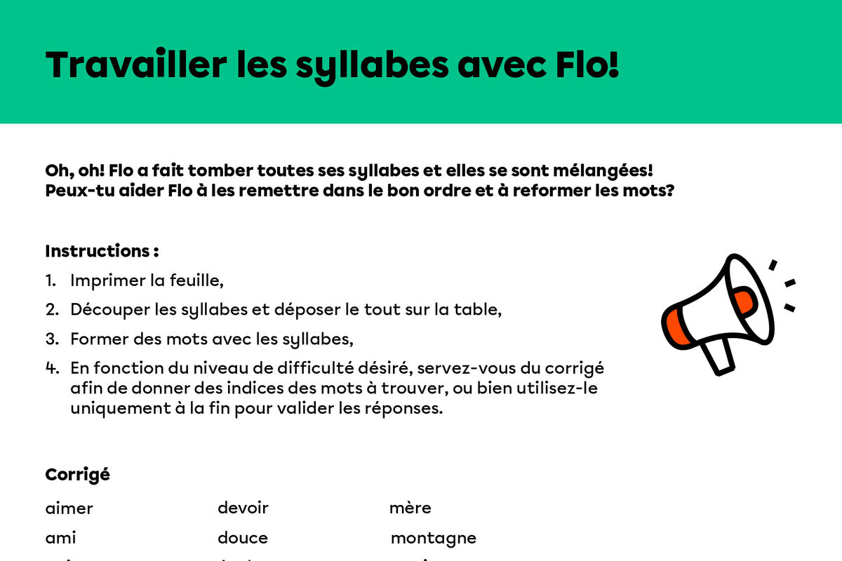 Travailler les syllabes avec Flo!