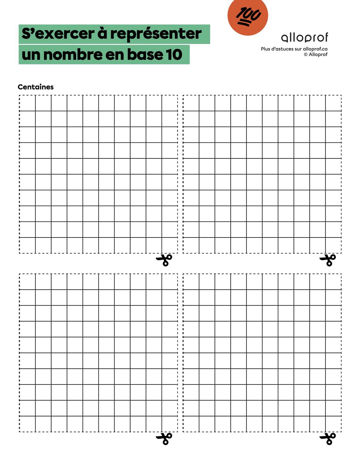 S’exercer à représenter un nombre en base 10
