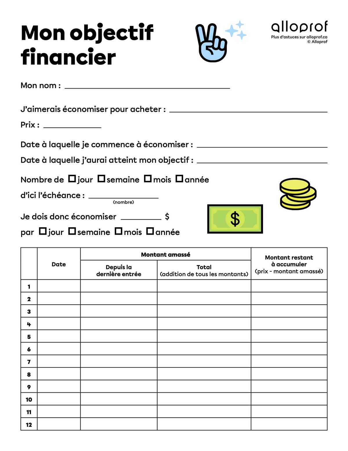 Mon objectif financier