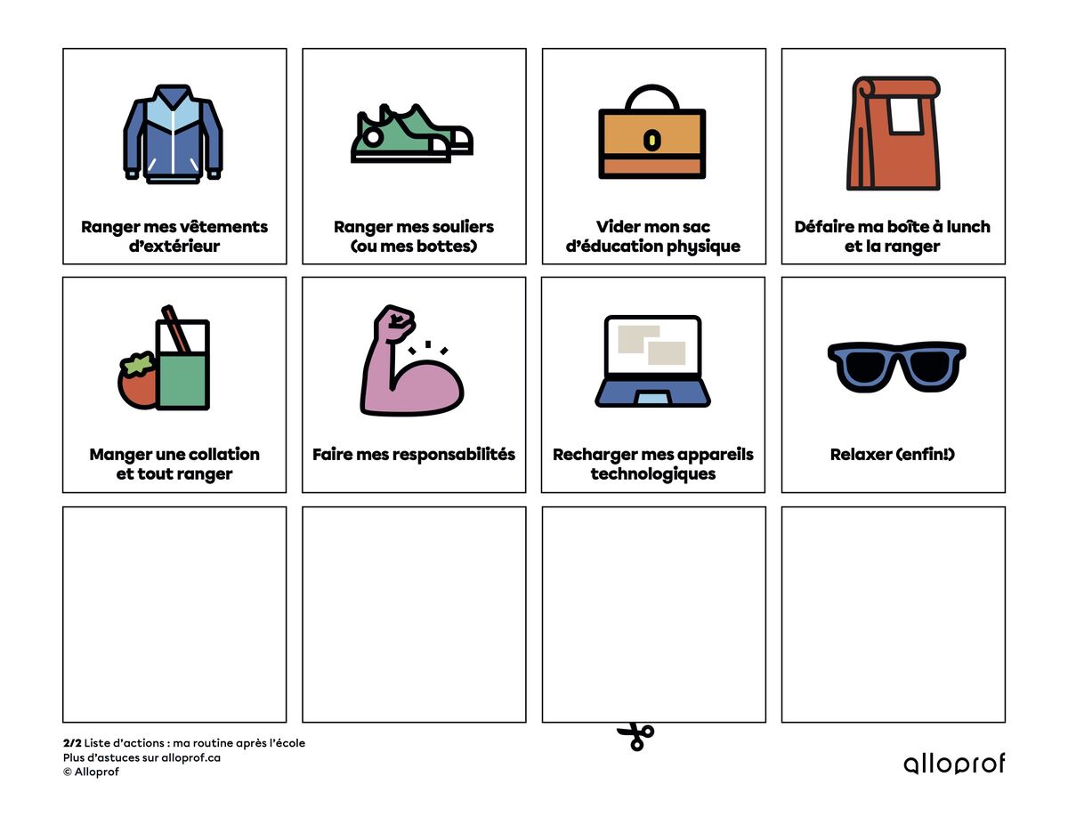 Ma routine après l'école