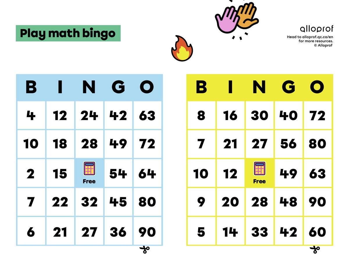 Play math bingo