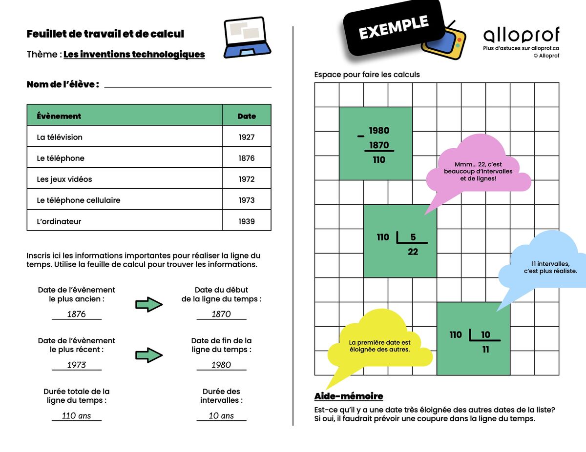 Construis ta ligne du temps (cahier élève)