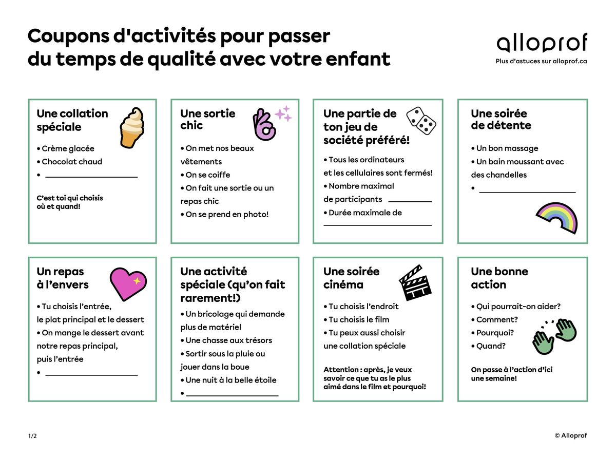 Passer du temps de qualité avec votre enfant