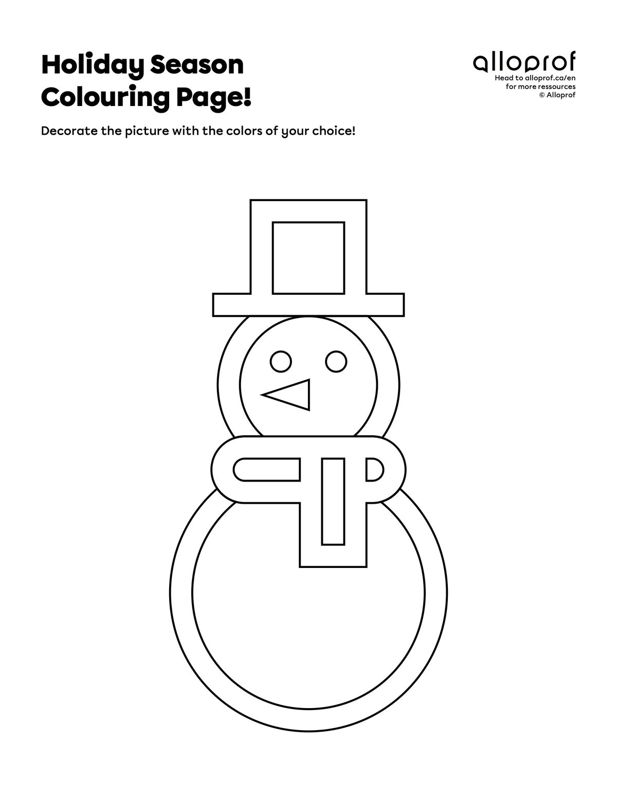 Holiday Colouring Pages
