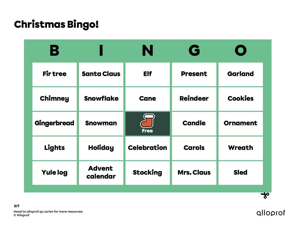 Christmas bingo