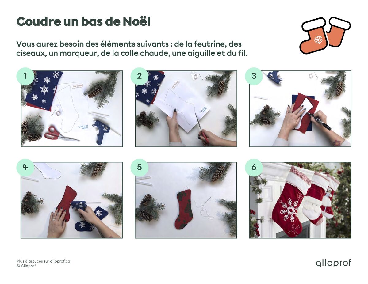 Coudre un bas de Noël