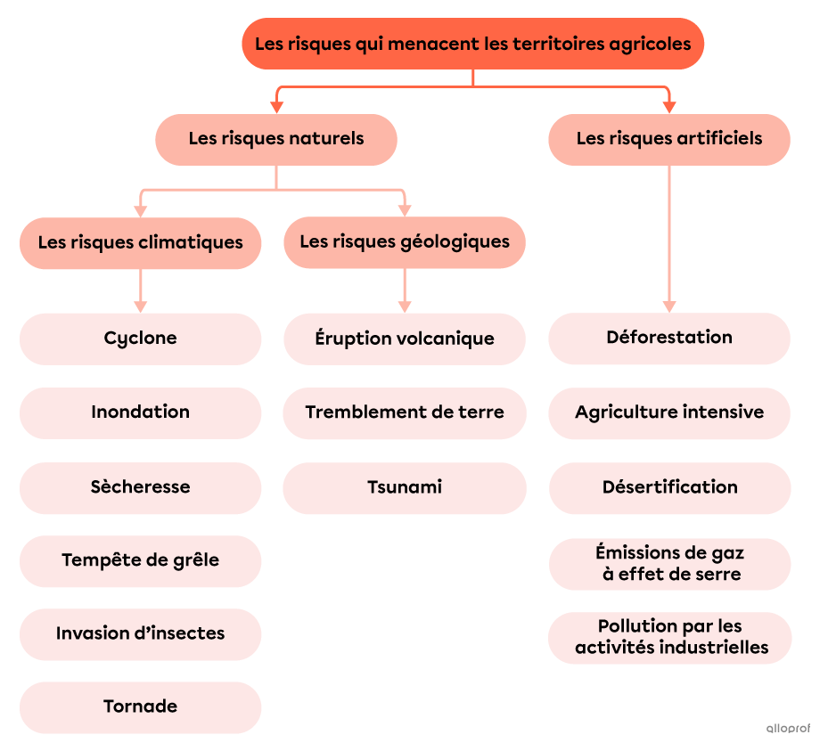 Les risques qui menacent les territoires agricoles.