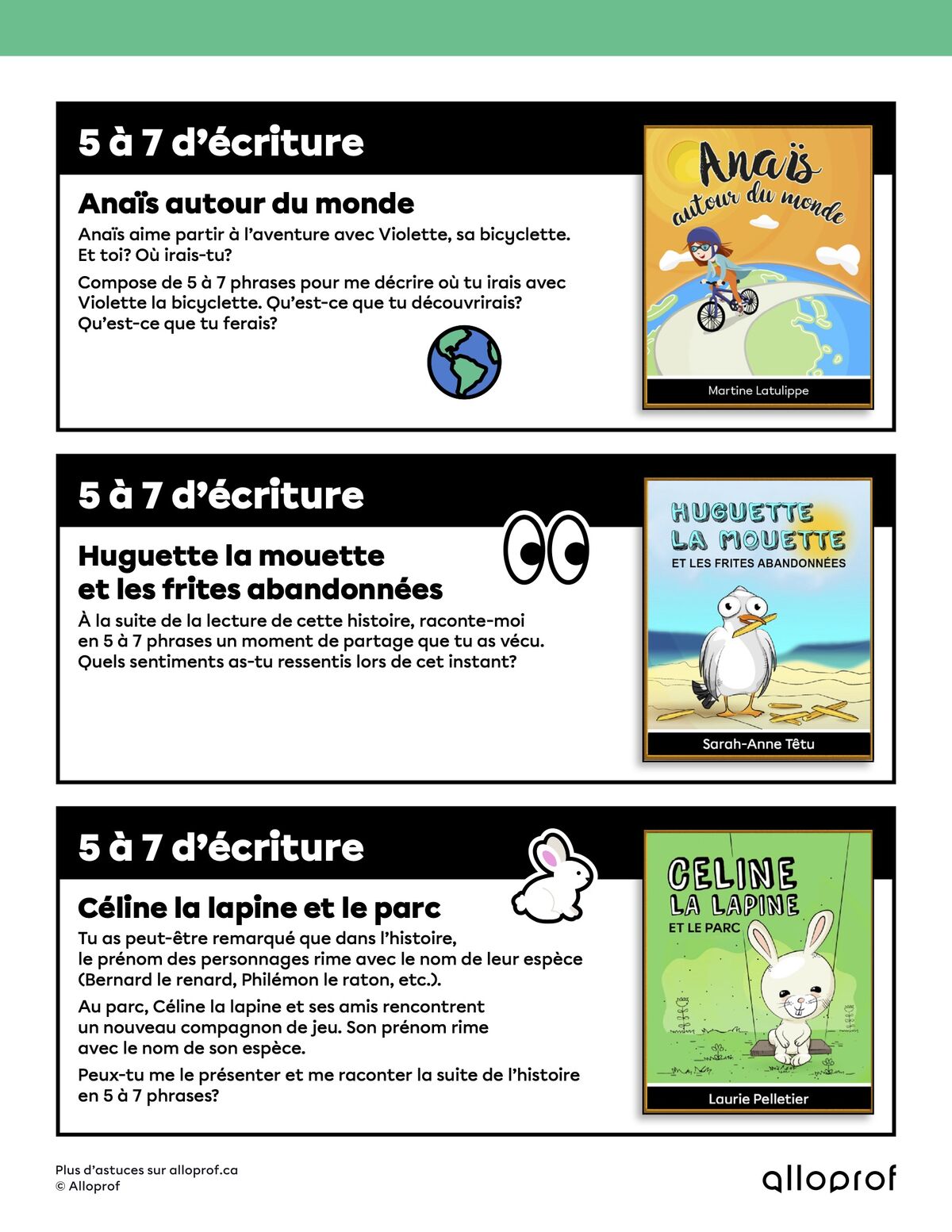 activité d'écriture
