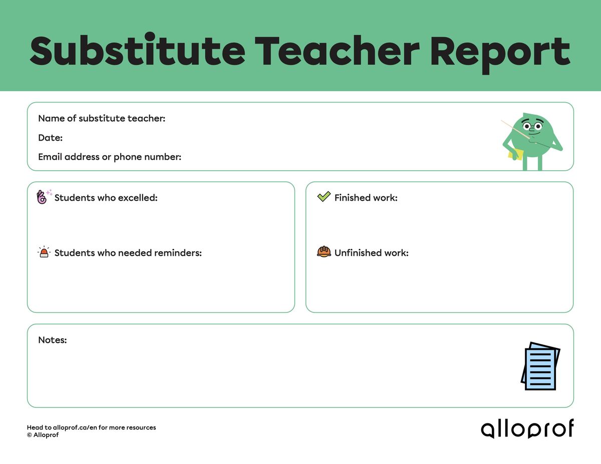 Substitute Teacher Report