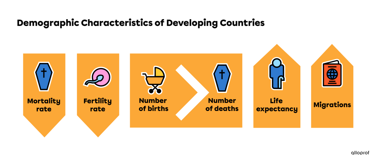 Demographic characteristics of developing countries.
