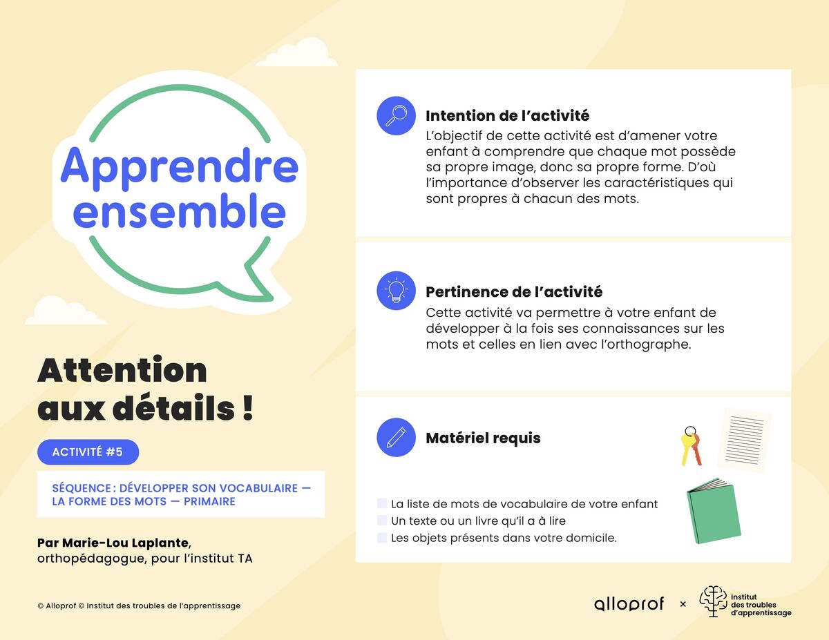 Activité no 5 : Attention aux détails!