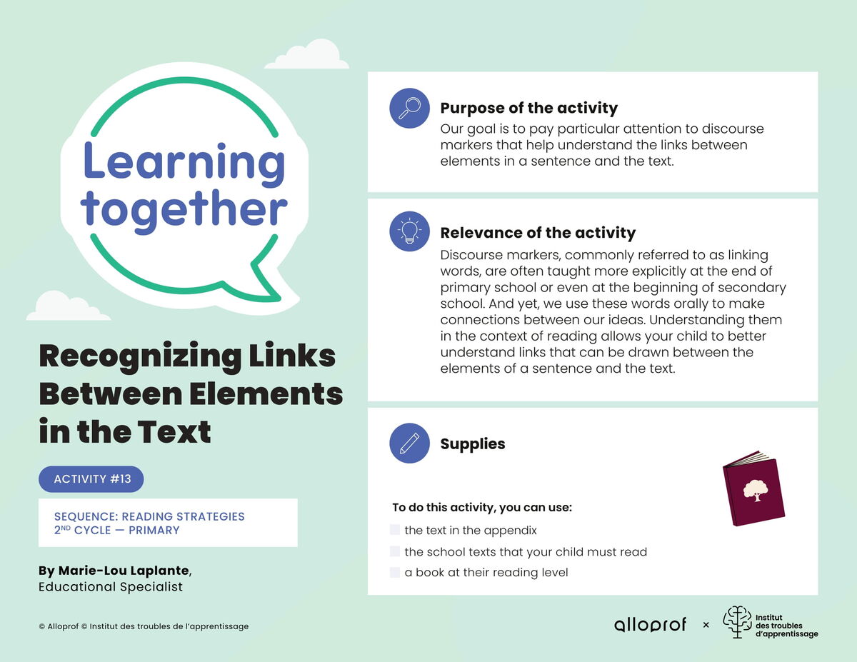 Activity #13 : Recognizing Links Between Elements in the Text