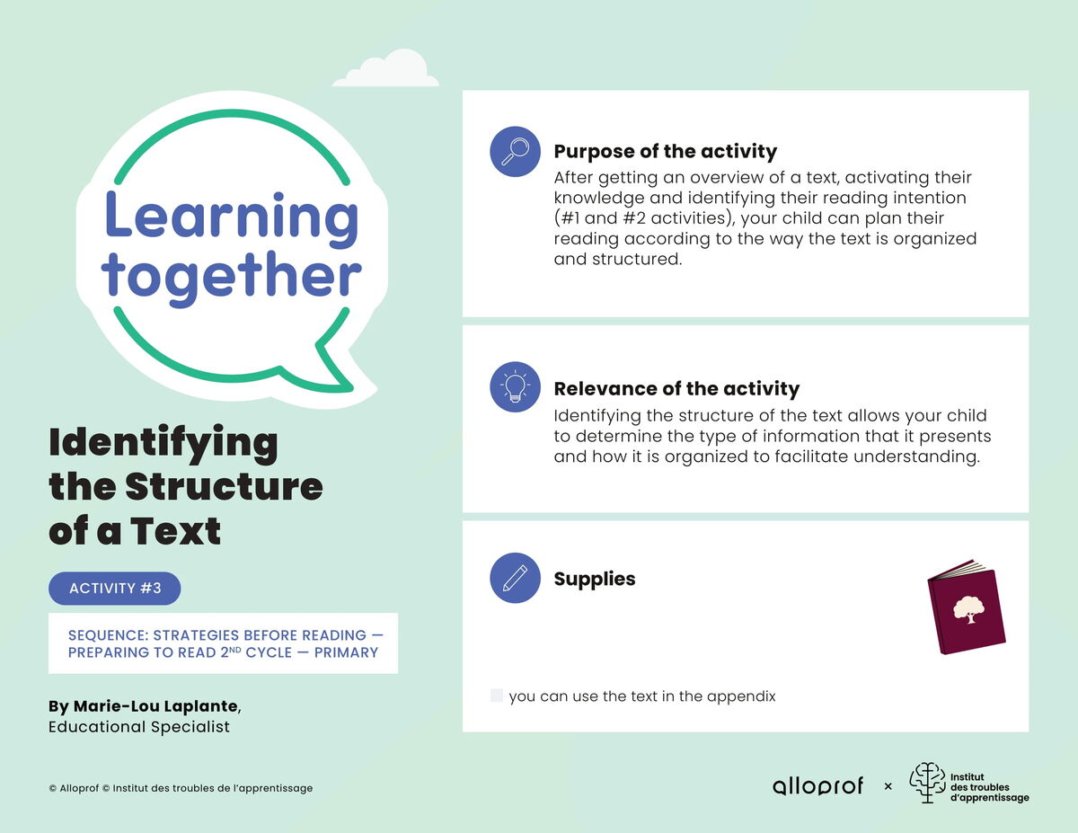 Activity #3: Identifying the Structure of a Text
