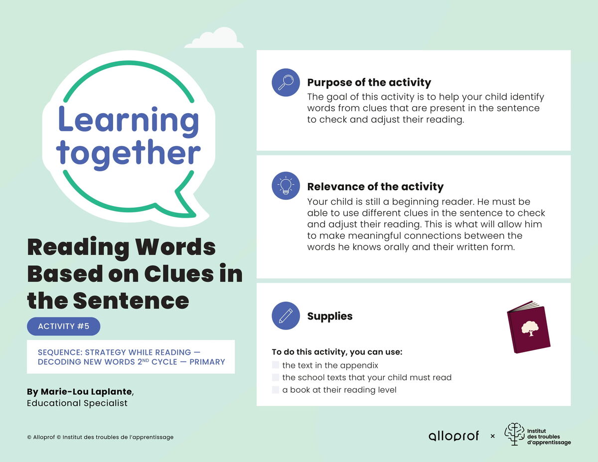 Activity #5: Reading Words Based on Clues in the Sentence