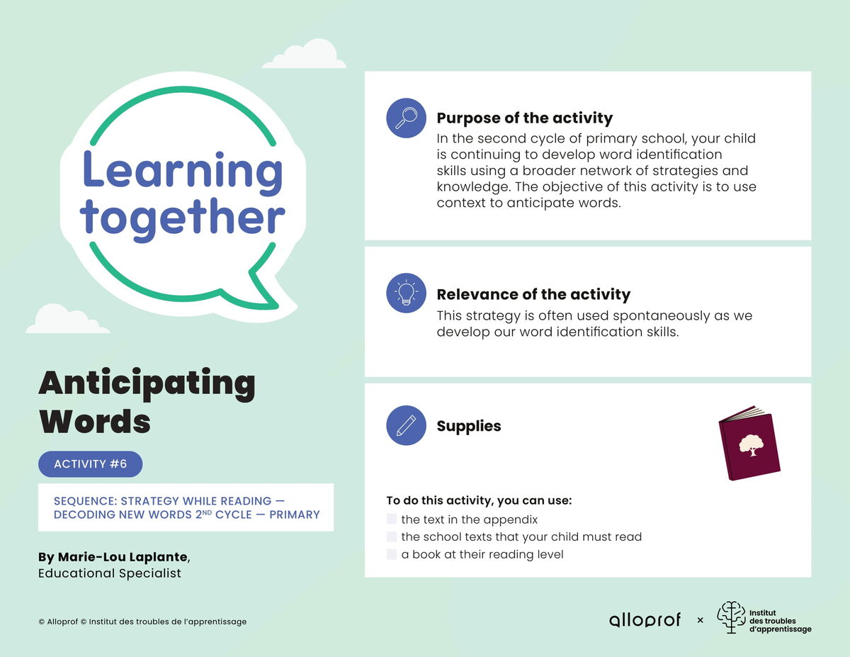 Activity #6: Anticipating Words