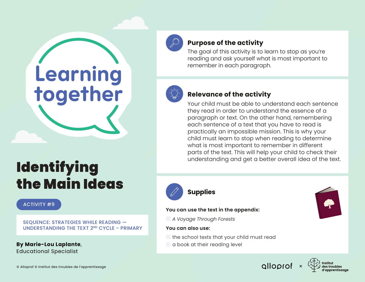Activity #9 : Identifying the Main Ideas
