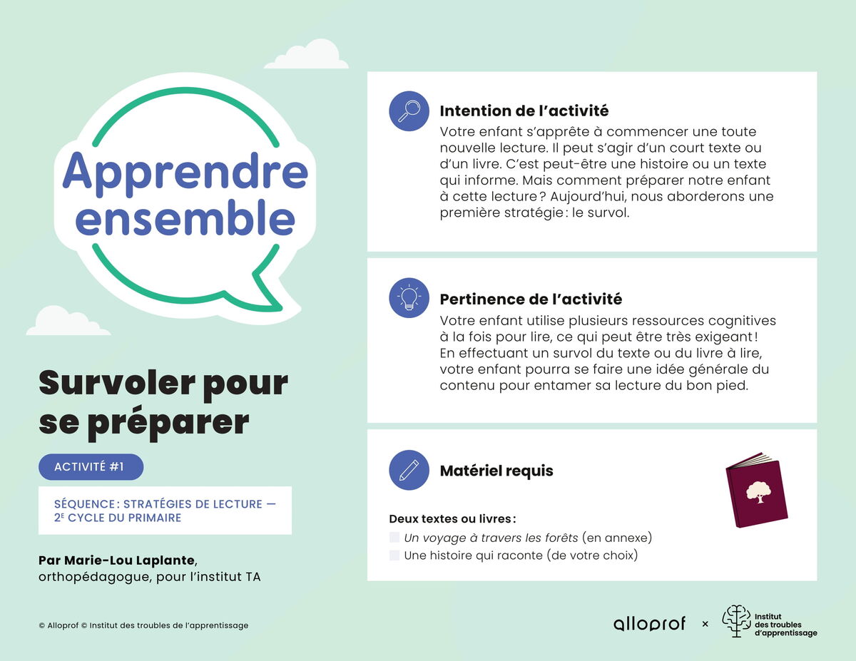 Activité no 1 : Survoler pour se préparer