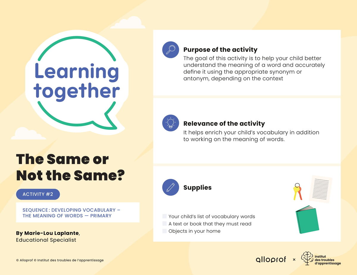 Activity # 2 : The Same or Not the Same?
