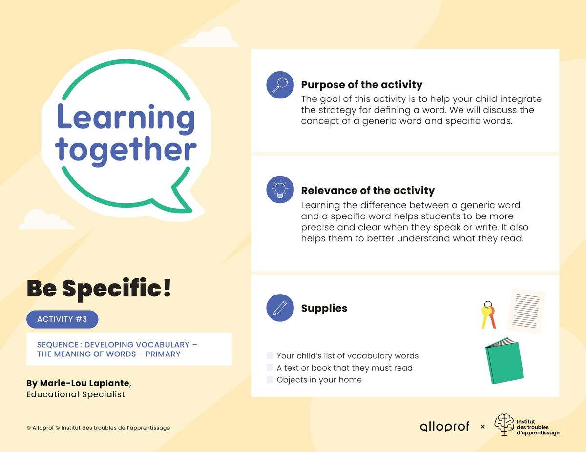 Activity #3 : Be Specific! 