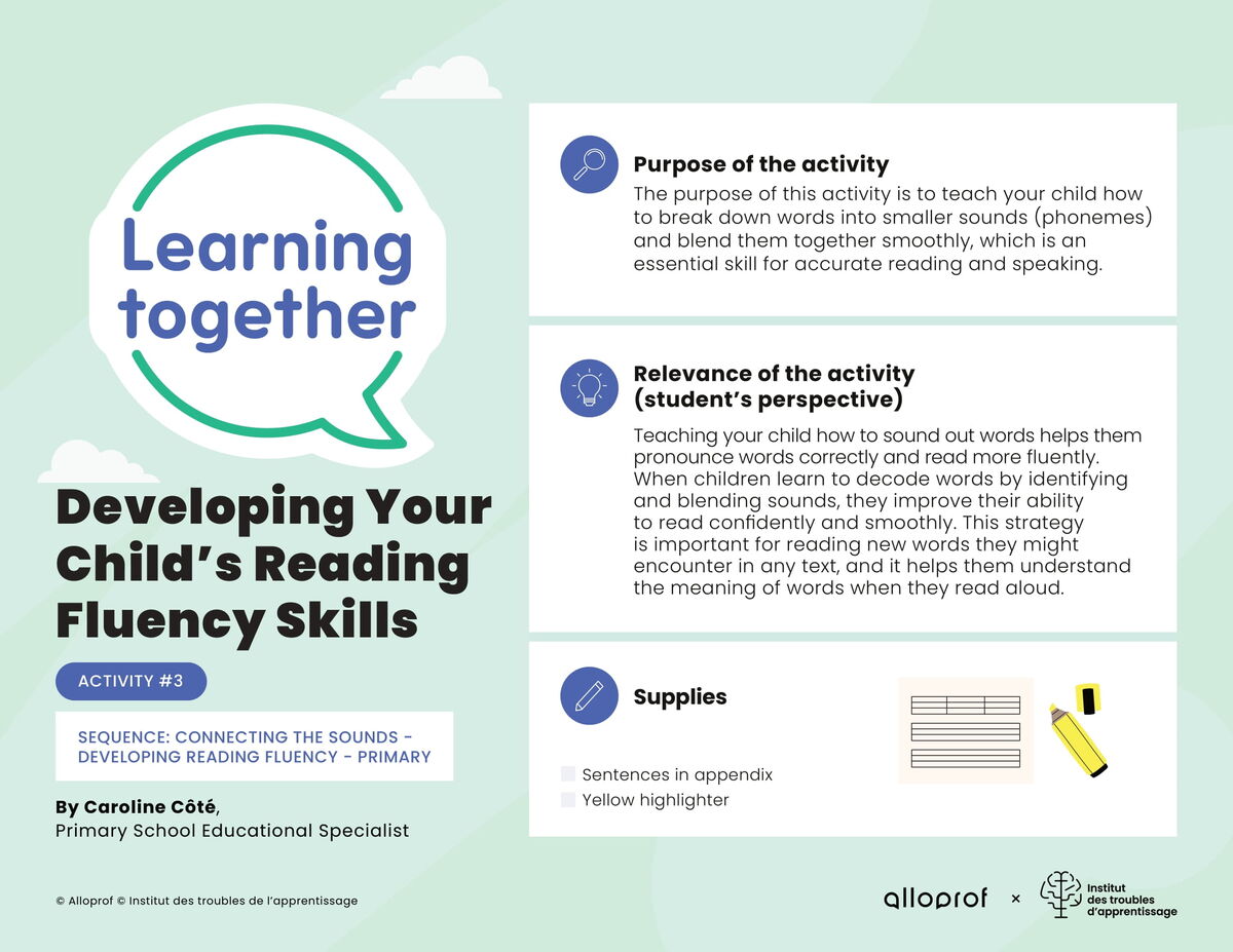 Activity # 3 : Developing Your Child’s Reading Fluency Skills