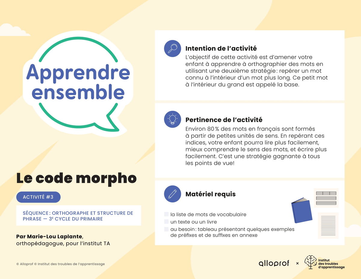 Activité no 3 : Le code morpho