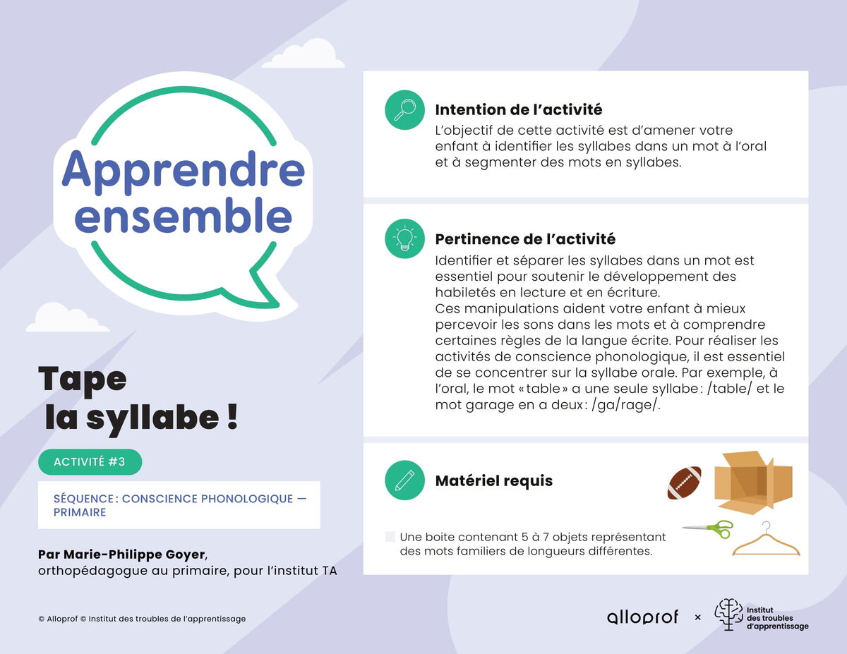 Activité no 3 : Tape la syllabe!