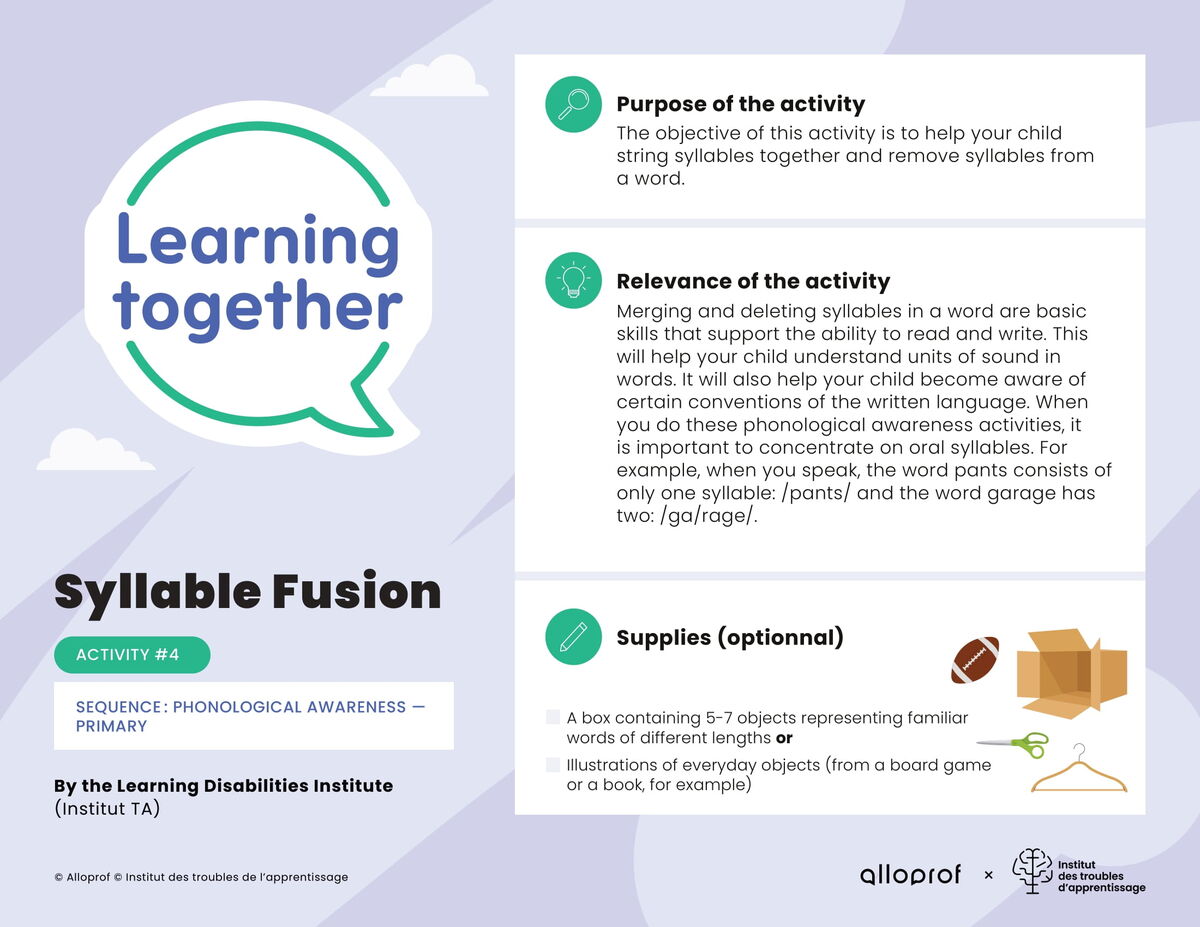 Activity # 4 : Syllable Fusion