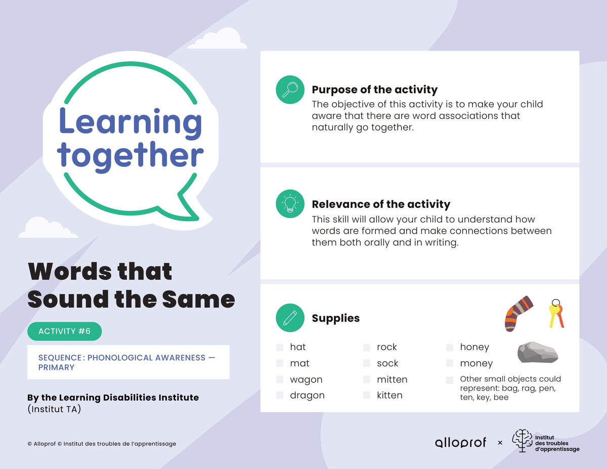 Activity #6 : Words that Sound the Same