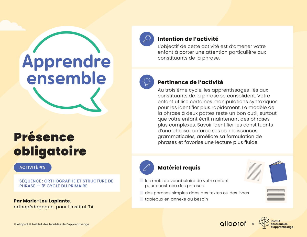 Activité no 9 : Présence obligatoire