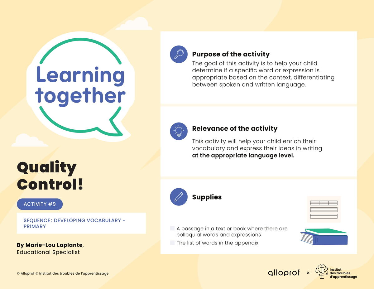 Activity #9 : Quality Control!