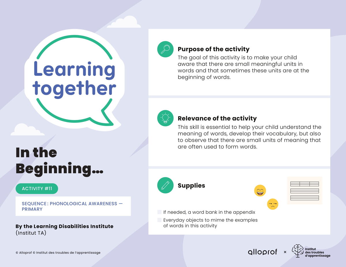 Activity #11 : In the Beginning...