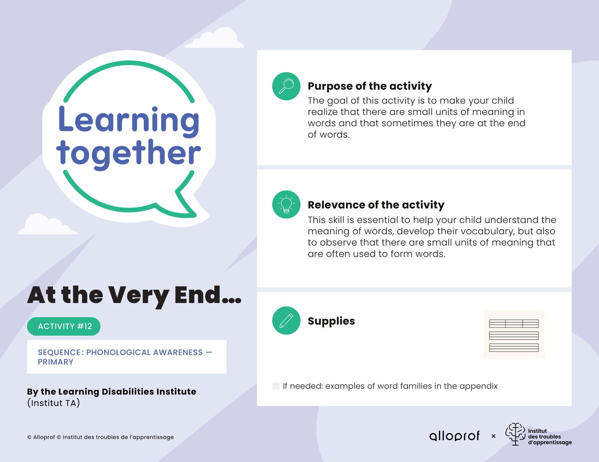 Activity #12 : At the Very End...