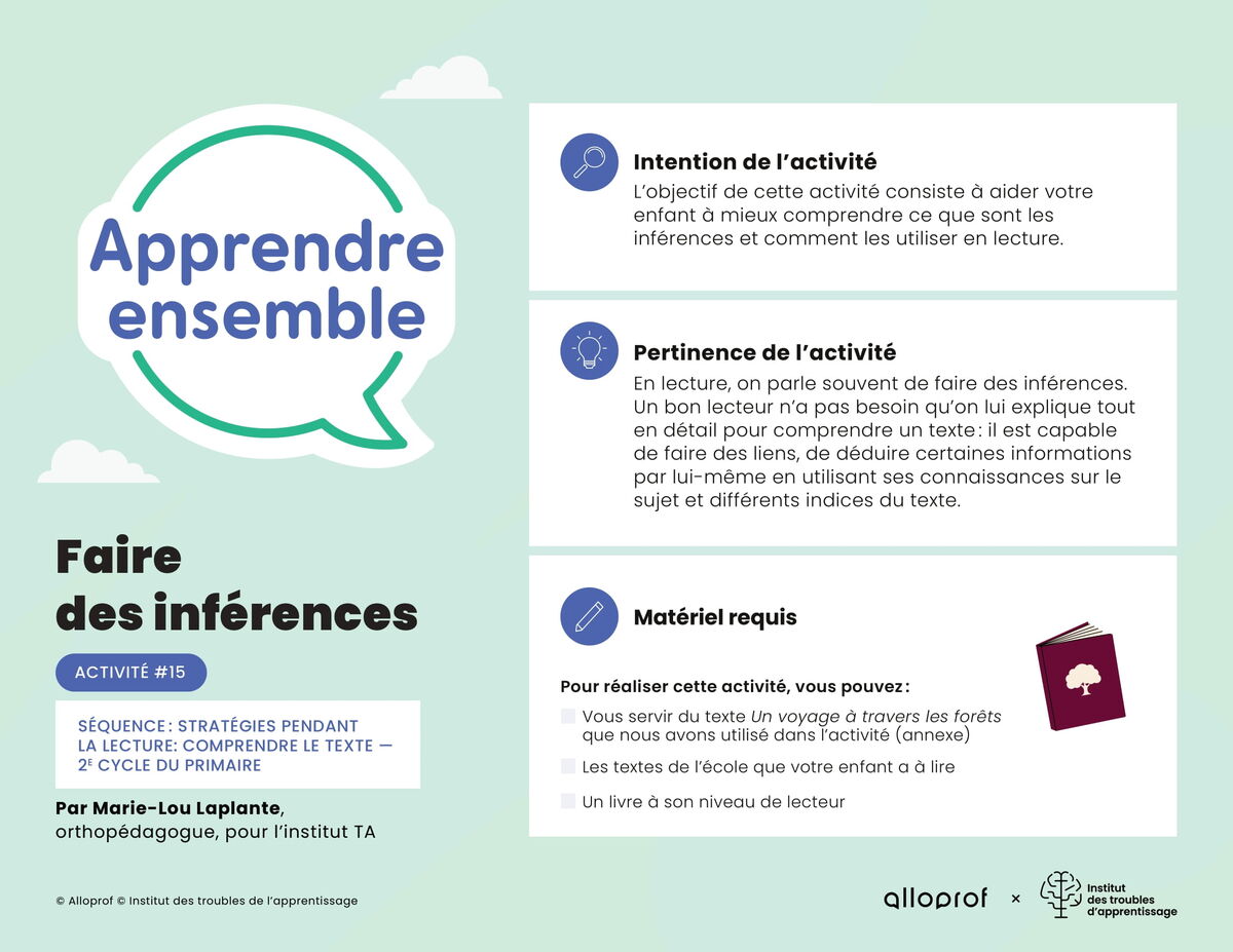 Activité no 15 : Faire des inférences