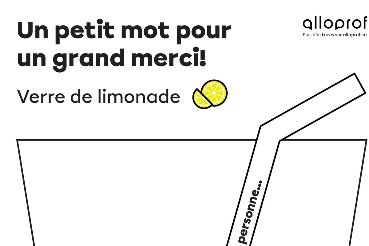 Carte pour les profs avec un verre de limonade à décorer
