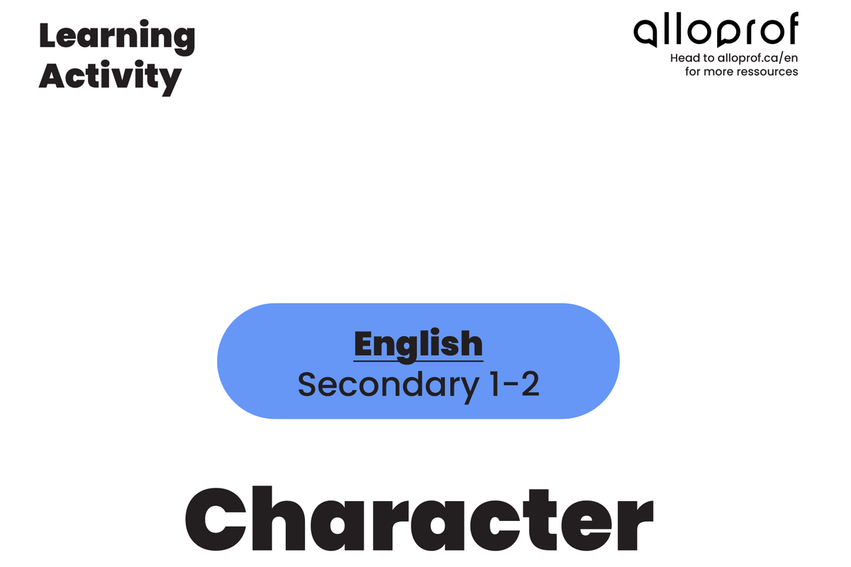 A sneak peak at the learning activity Character Profiles