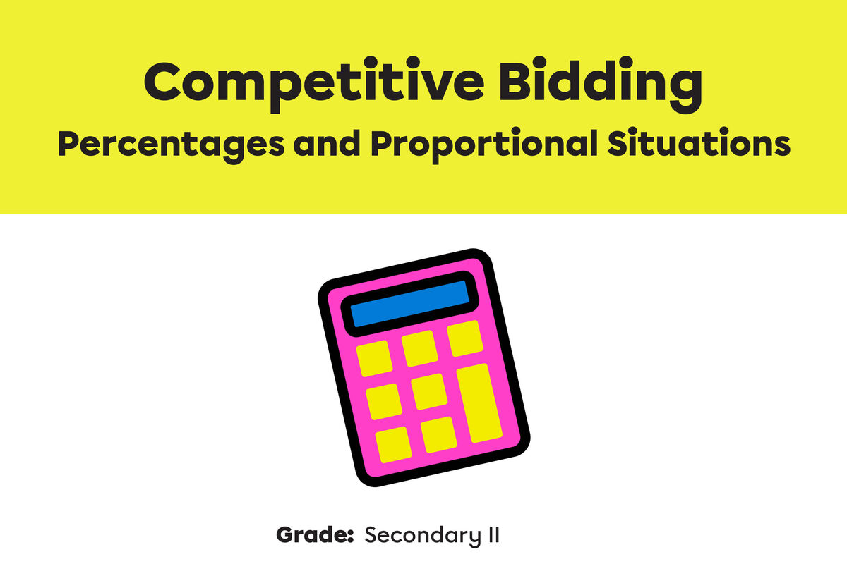Sneak peak at the activity Competitive Bidding. 