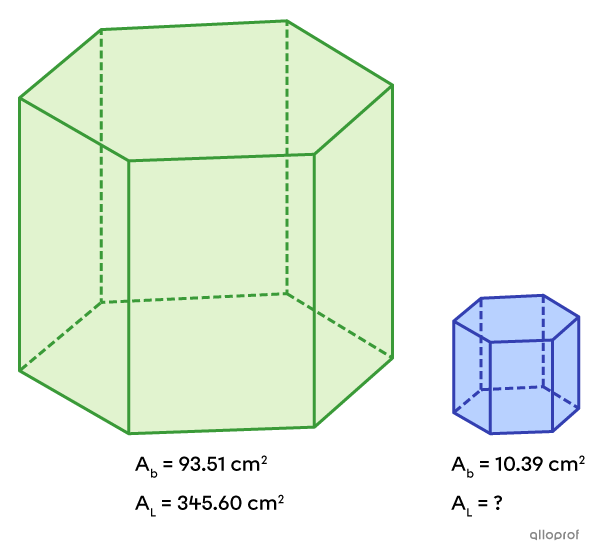 Two similar right hexagonal-based prisms