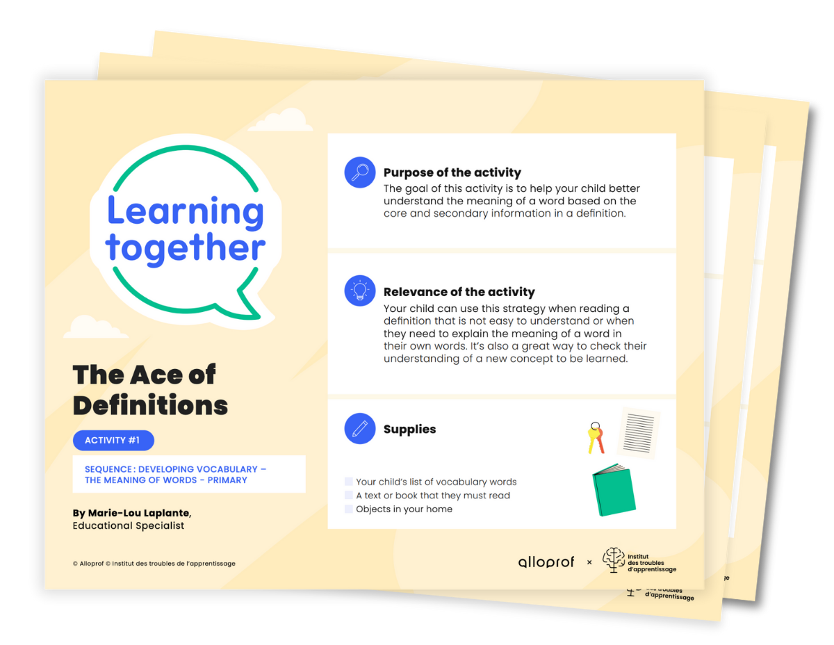 Sequence #2 – Developing vocabulary