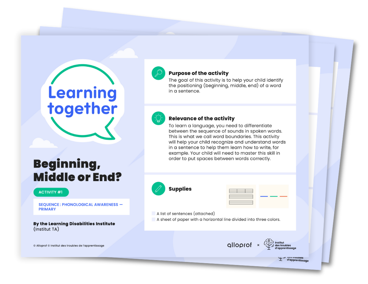 Sequence #3: Phonological Awareness (Primary School)