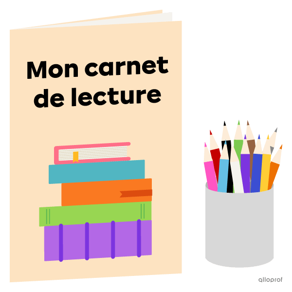 Carnet de lecture et pot à crayons