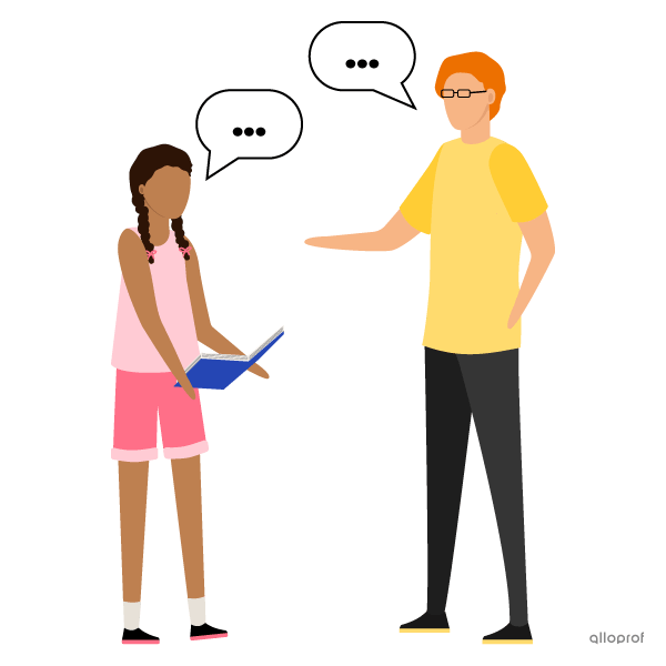 Deux personnes dialoguent