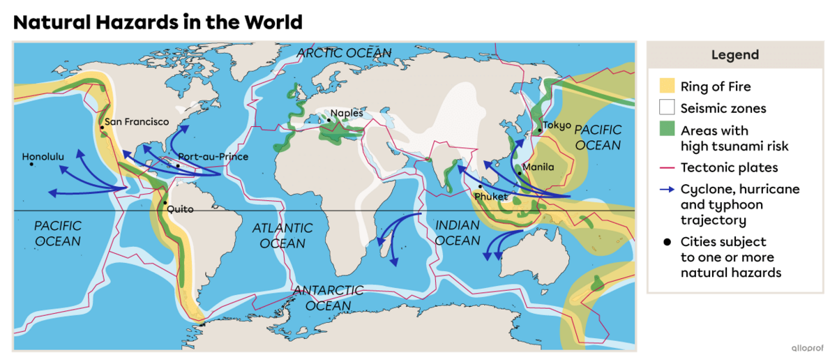 Natural hazards in the world.