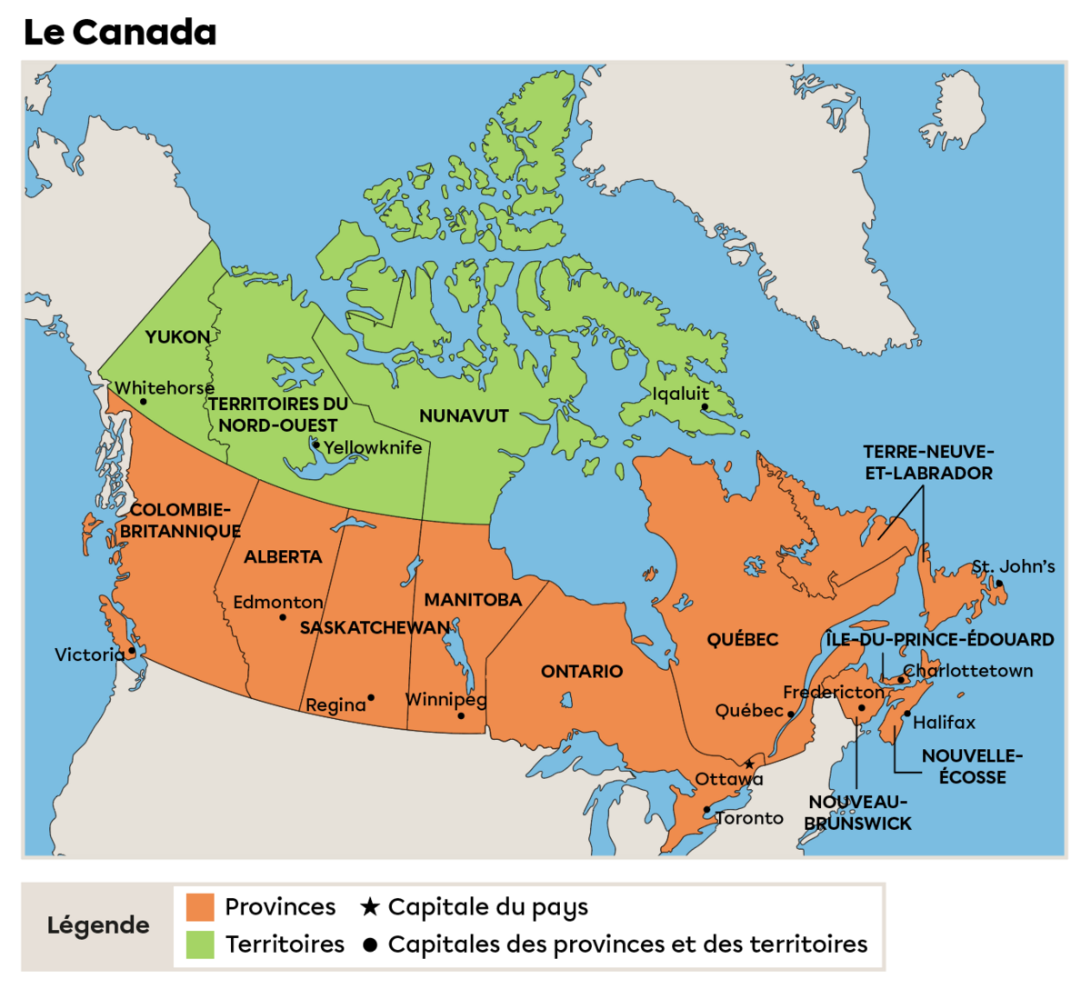 Carte politique du Canada.